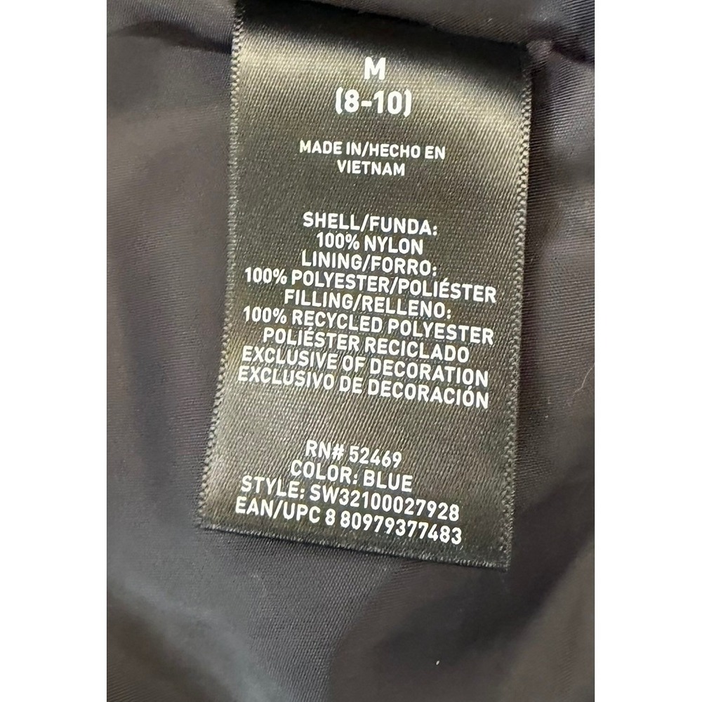 SOLD SWISS+TECH Women's Navy Blue Quilted Hooded Puffer Zip Up Jacket Size M - Picture 7 of 7